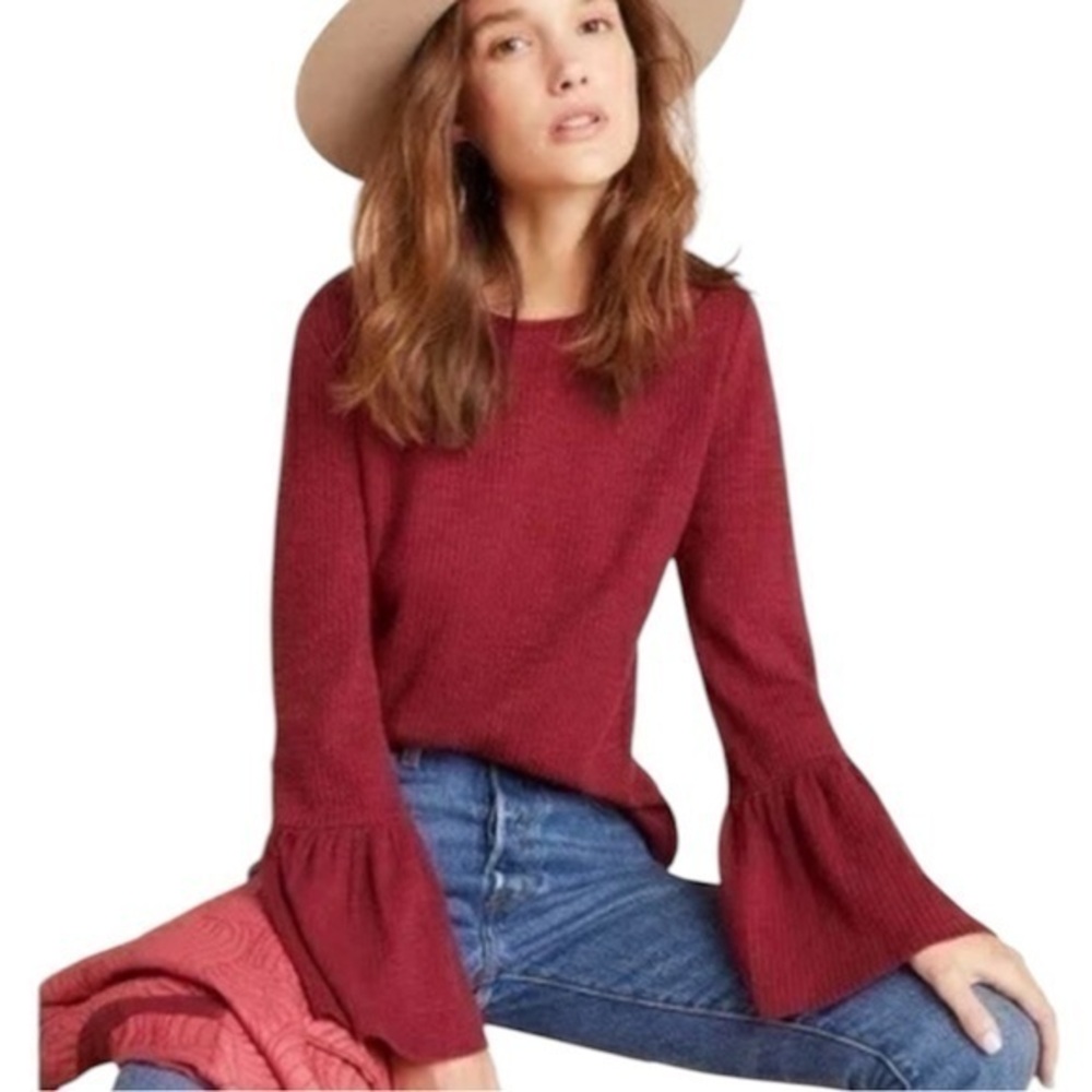 Porridge by Anthropologie size XS bell sleeve thermal shirt